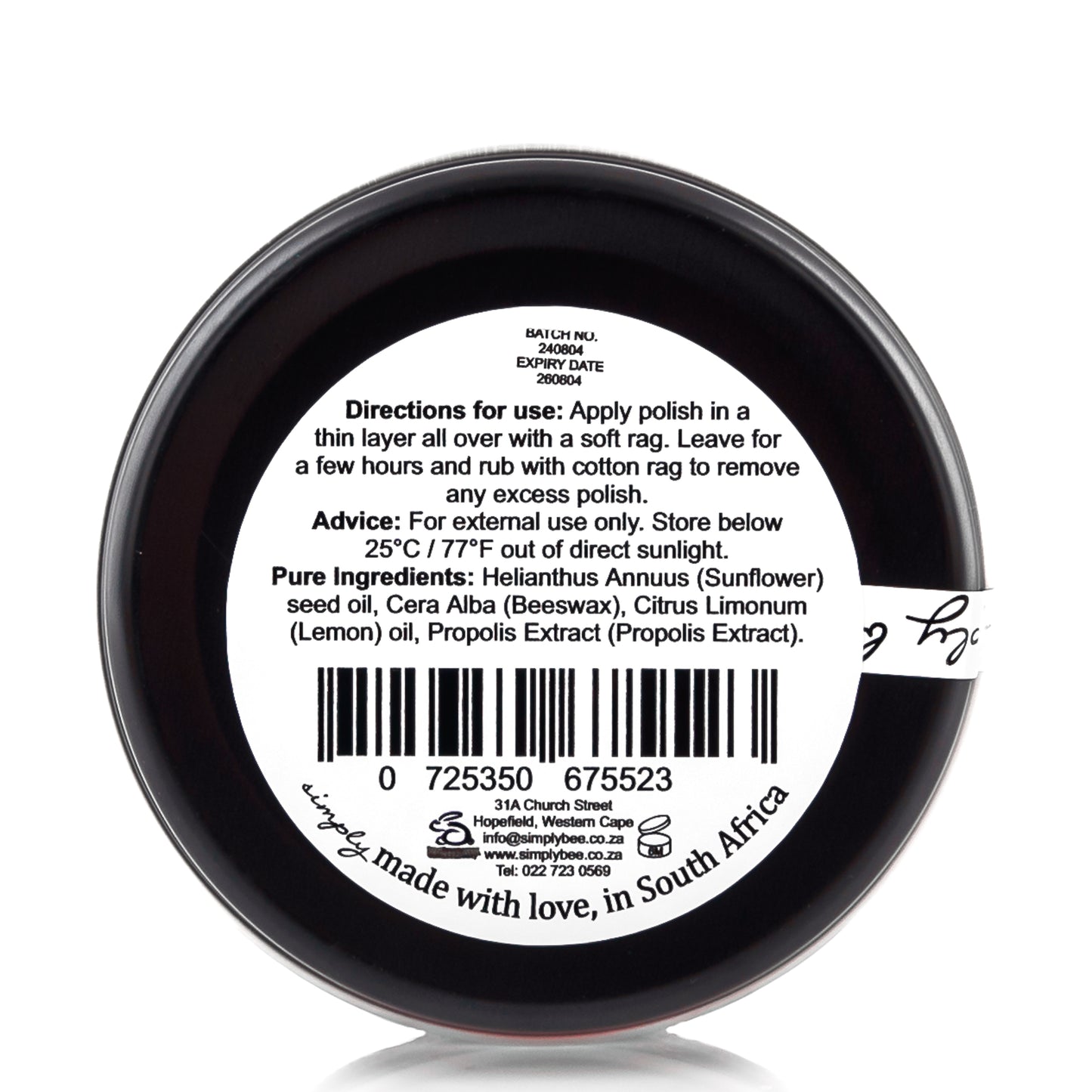 Simply Bee Natural Bees Wax Leather Polish 100g