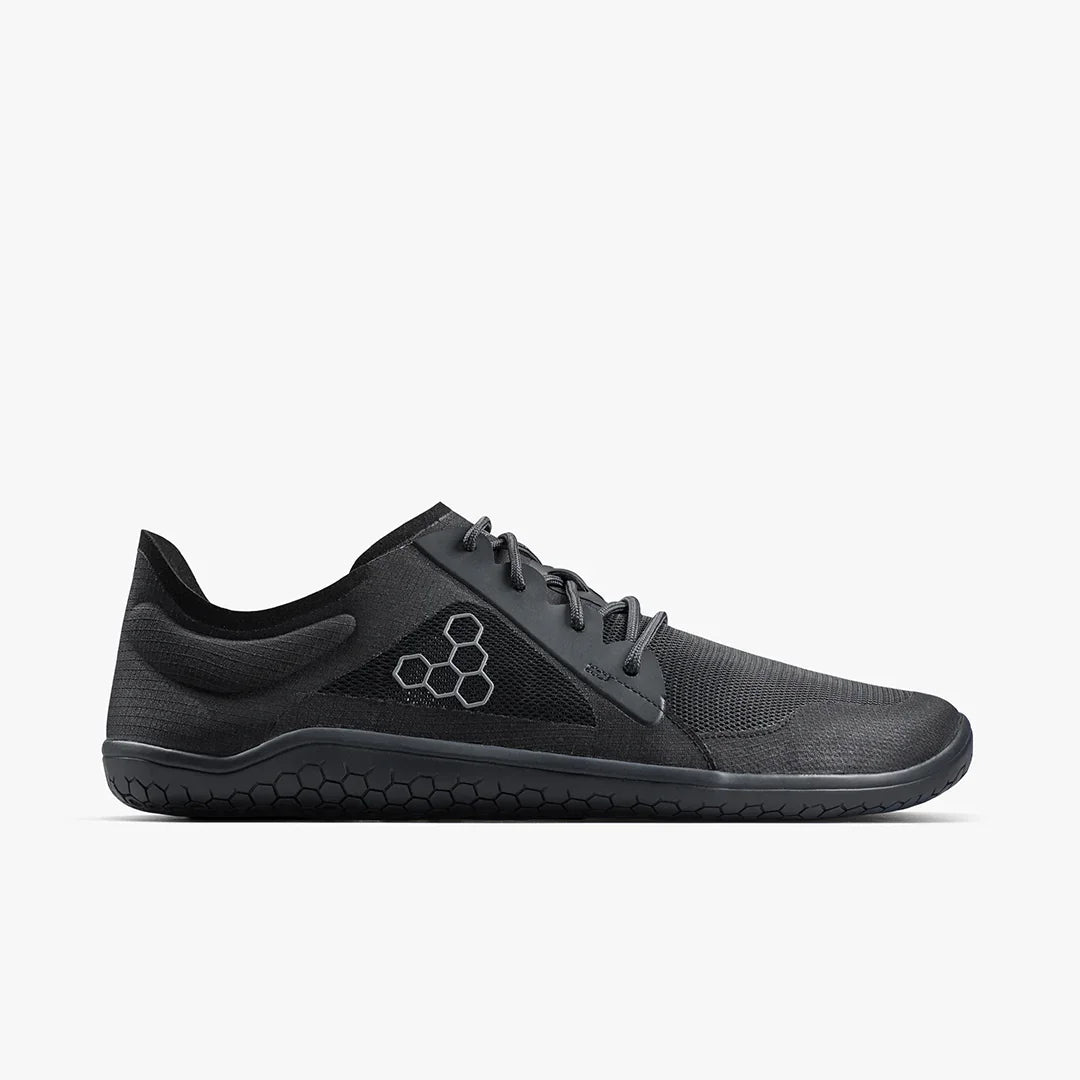 Black athletic shoe on a white background