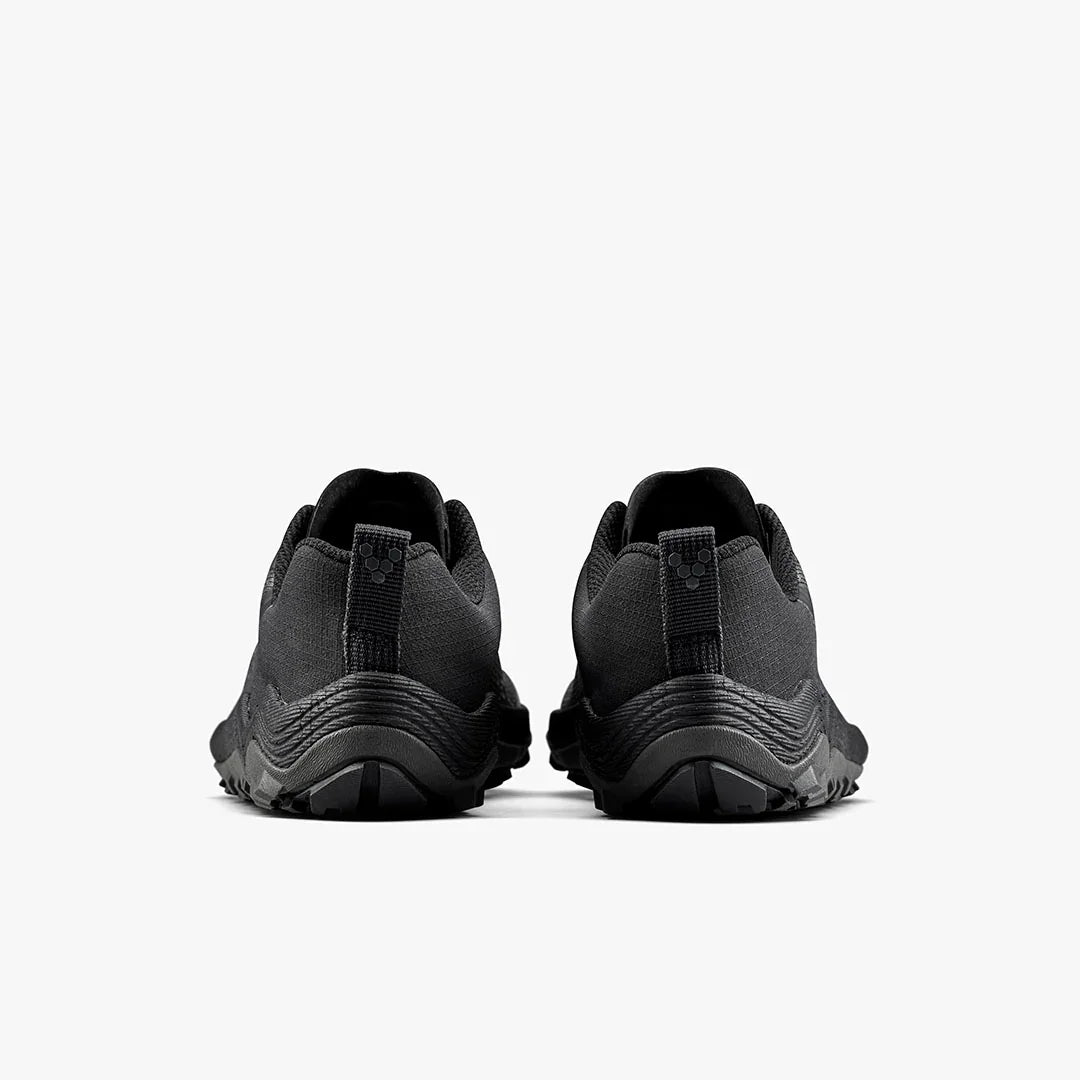 Black athletic shoes on a white background