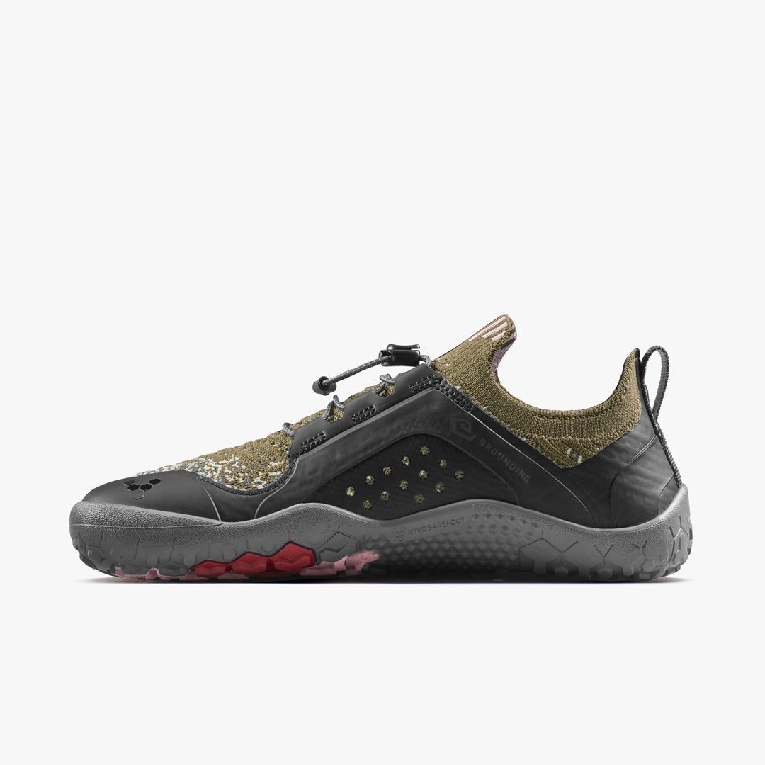 Vivobarefoot Primus Trail Knit FG Grounding Womens Dark Olive