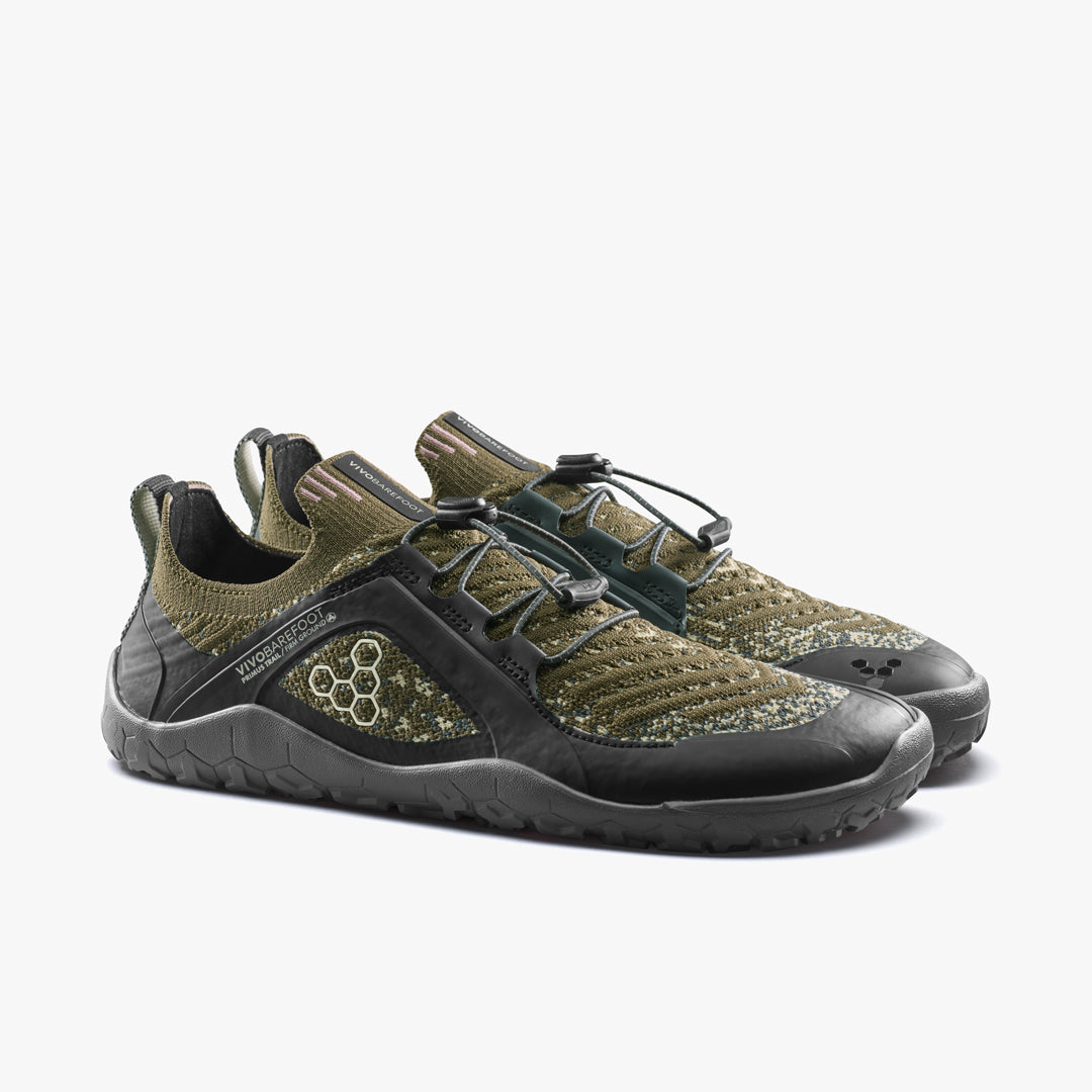 Vivobarefoot Primus Trail Knit FG Grounding Womens Dark Olive
