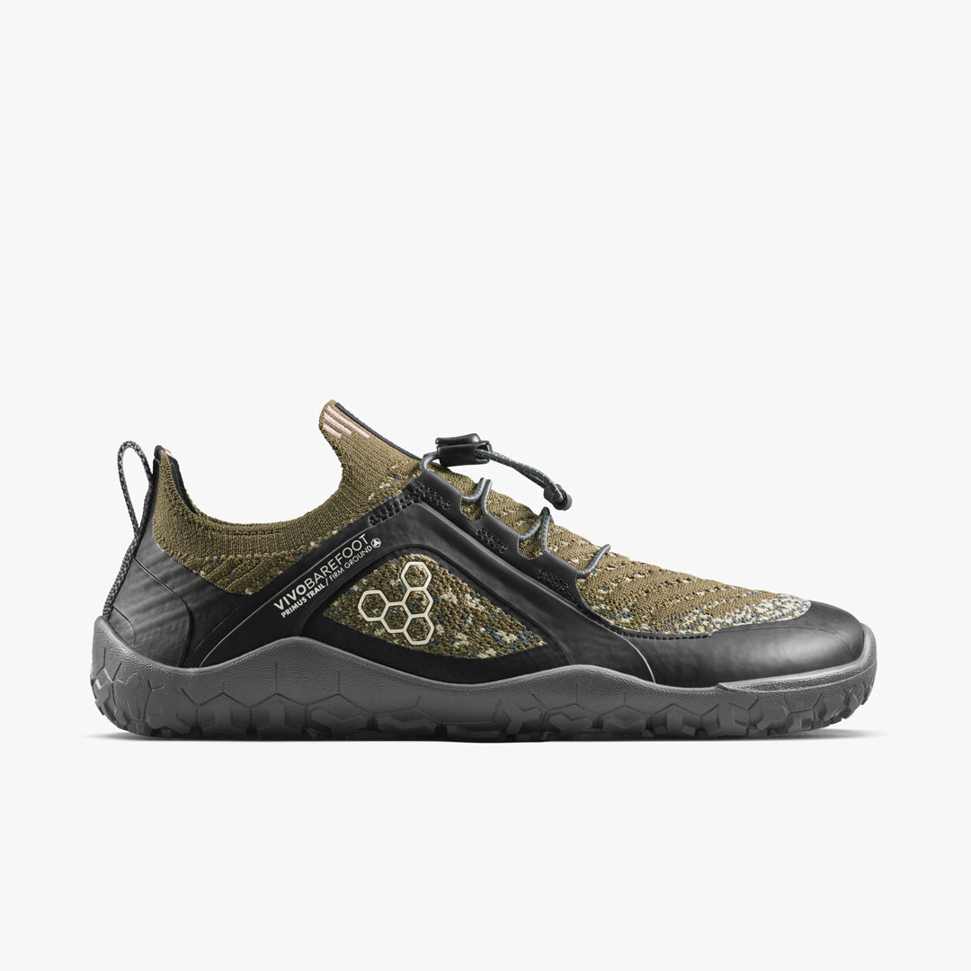 Vivobarefoot Primus Trail Knit FG Grounding Mens Dark Olive