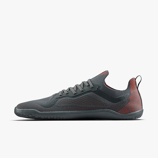 Vivobarefoot Primus Lite Knit Natural Mens Obsidian/Cherry Tomato