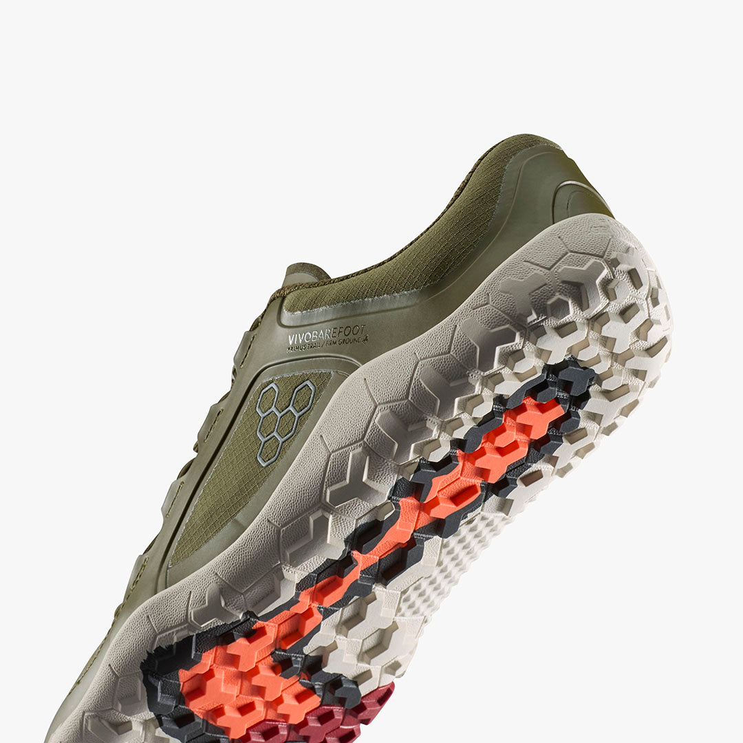Vivobarefoot Primus Trail All Weather FG III Mens Dark Olive/White