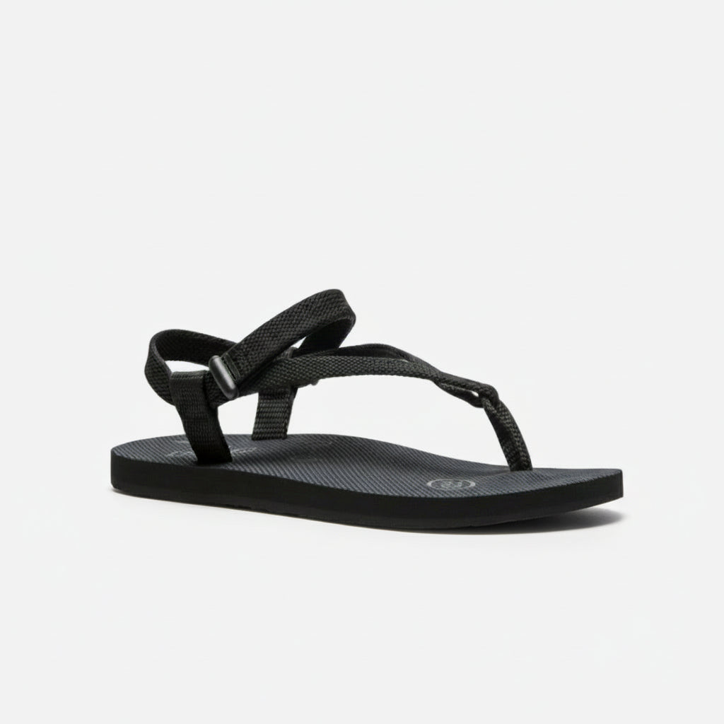 Black sandal on a white background