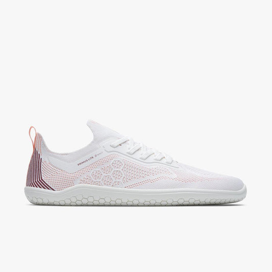 Vivobarefoot Primus Lite Knit Womens White/Peach Melba - Vivobarefoot ZA