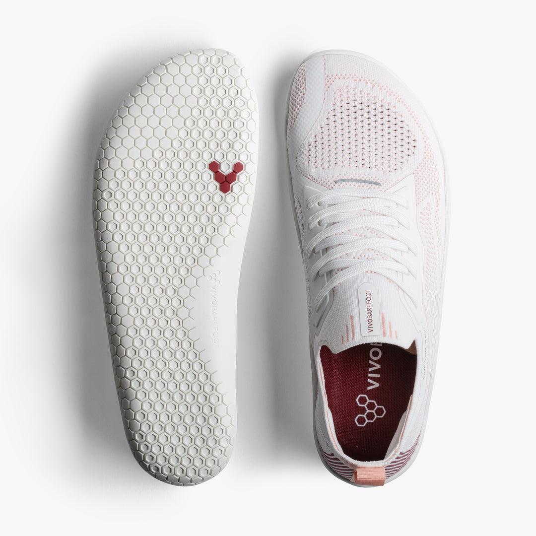 PREORDER: Vivobarefoot Primus Lite Knit Womens White/Peach Melba (ETA: EARLY JUNE) - Vivobarefoot ZA